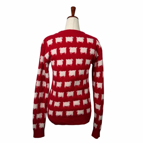 Princess Lady Diana Red Wool Sheep Sweater Warm & Wonderful Novelty Print XS - Picture 2 of 7
